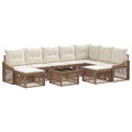 Conjunto de sofás de jardín 10 pcs Beige ratán sintético