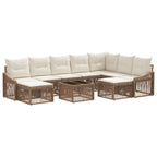 Conjunto de sofás de jardín 10 pcs Beige ratán sintético