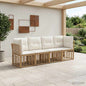 Conjunto de sofás de exterior Poliéster Natural