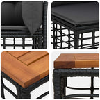 Conjunto de sofás de exterior 5 pcs Negro y Gris oscuro