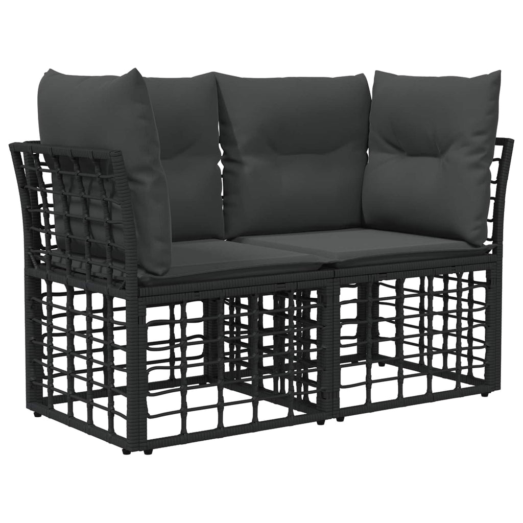 Conjunto de sofás de exterior 5 pcs Negro y Gris oscuro