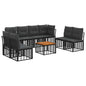 Conjunto de sofás de exterior 9 pçs Preto e Cinzento escuro