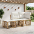 Conjunto de sofás de exterior con cojín 3 pcs Natural Poliéster