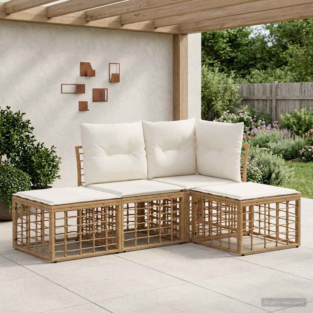 Conjunto de sofás de exterior Natural Poliéster