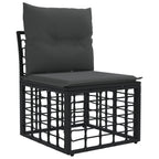 Conjunto de sofás de exterior Negro Poliéster