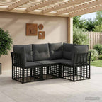 Conjunto de sofá de jardín con cojín 8 pcs Marrón Poliratán