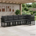 Conjunto de sofás de jardín 6 pcs Negro ratán sintético