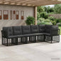 Conjunto de sofás de jardim 6 pcs Vime sintético preto