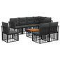 9 Piece Outdoor Sofa Set Natural and Cream Polyester