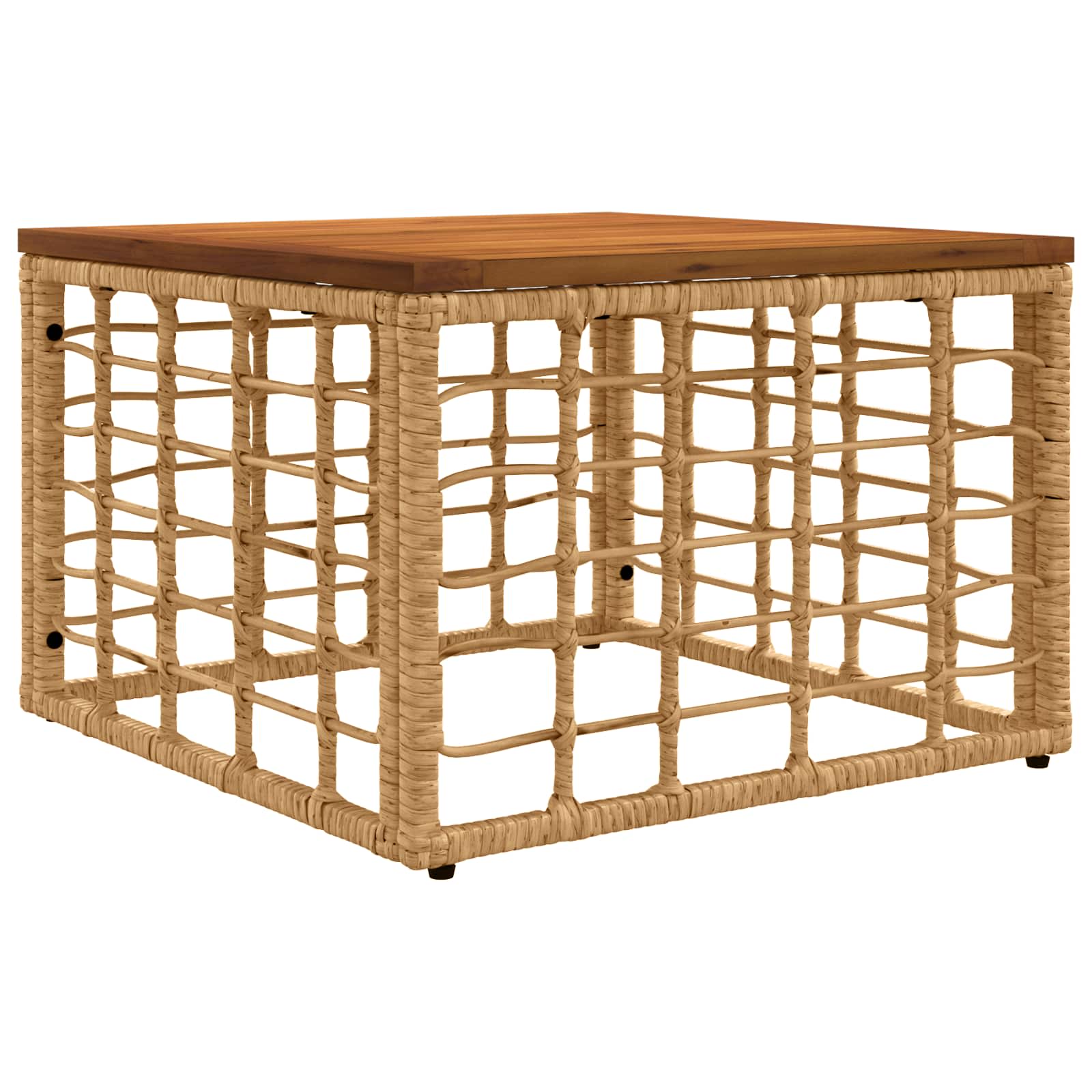 Conjunto de sofás de exterior 10 pcs Natural y Crema Poliéster
