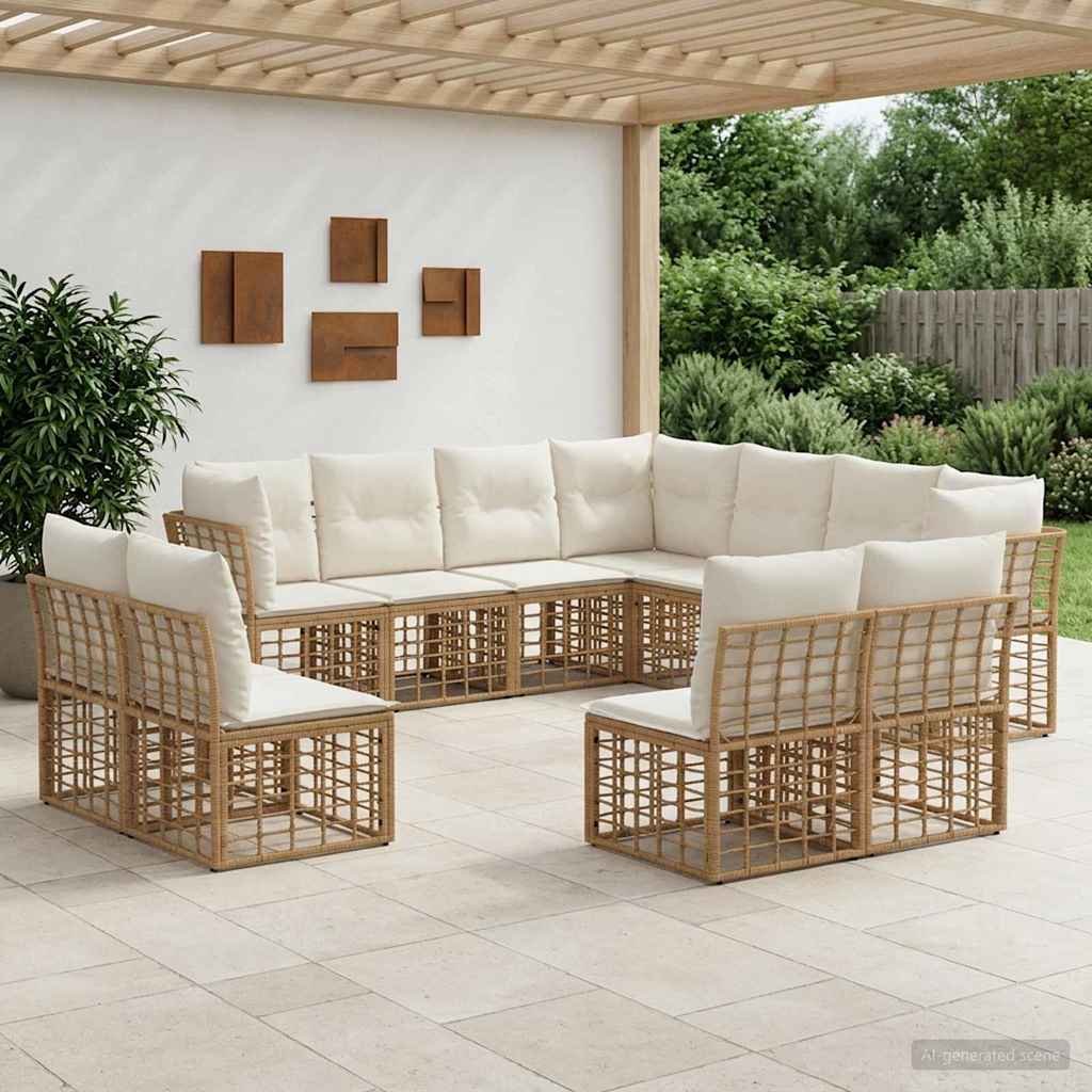Conjunto de sofás de exterior Natural Poliéster