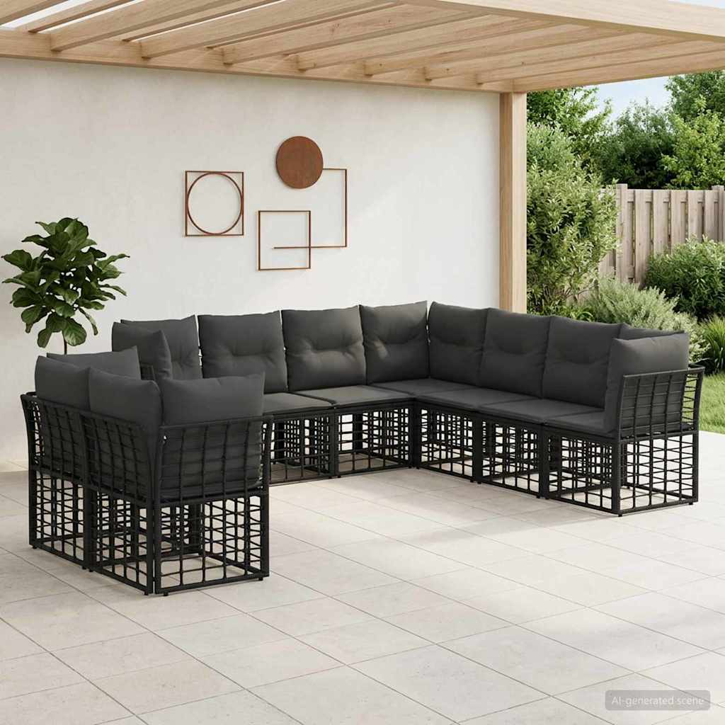 Conjunto de sofás de exterior Poliéster Natural