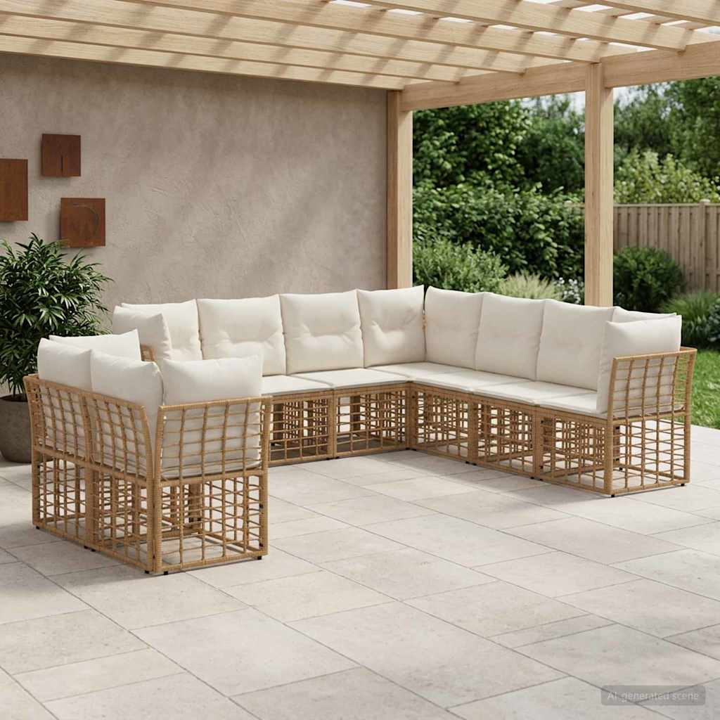 Conjunto de sofás de exterior Natural Poliéster