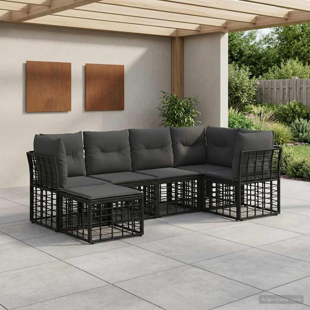 7-piece Outdoor Sofa Set Natural and Cream Polyester
