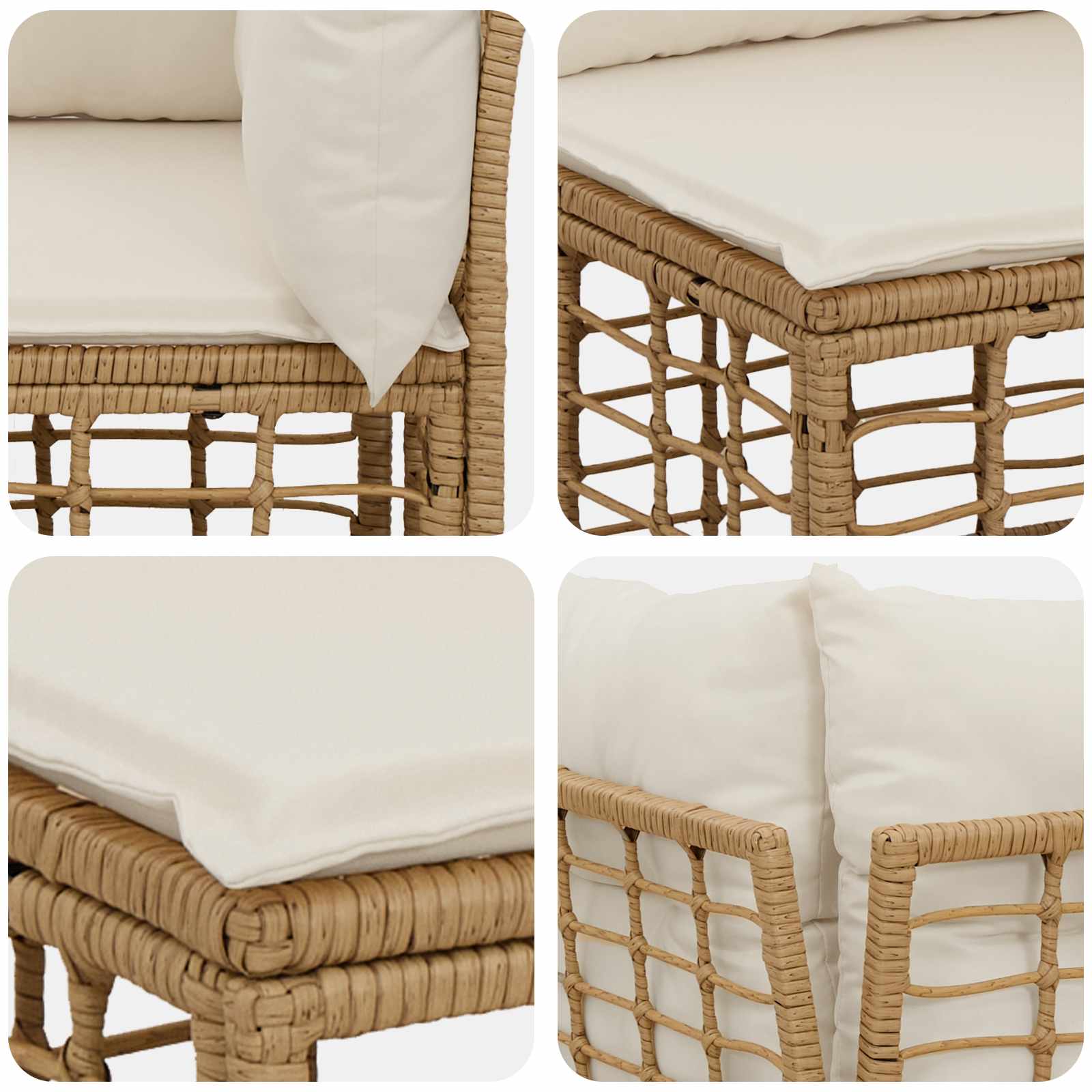 Conjunto de sofás de exterior Natural Poliéster