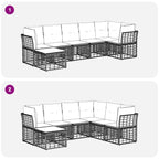 Conjunto de sofás de exterior Natural Poliéster