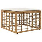 Conjunto de sofás de exterior 8 pcs Natural y Crema Poliéster