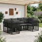 Conjunto de sofás de exterior com almofadas 6 peças Natural Poliéster
