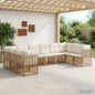 Conjunto de sofás de exterior Natural e Creme Poliéster
