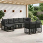 Outdoor Sofa Set 10 pcs Natural and Cream Polyester