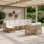 Outdoor Sofa Set 10 pcs Natural and Cream Polyester