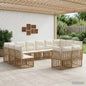 Conjunto de sofás de exterior Natural y Crema Poliéster