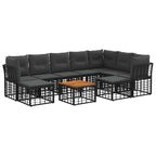 Conjunto de sofás de exterior 10 pcs Negro y Gris oscuro