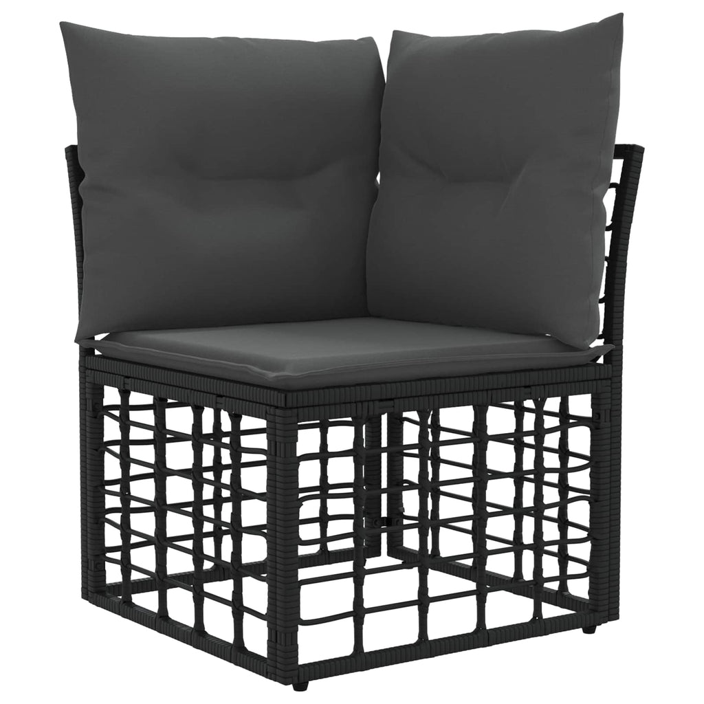 Conjunto de sofás de exterior 10 pcs Negro y Gris oscuro