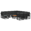 Conjunto de sofás de exterior 13 pcs Negro y Gris oscuro