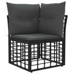 Conjunto de sofás de exterior 13 pcs Negro y Gris oscuro