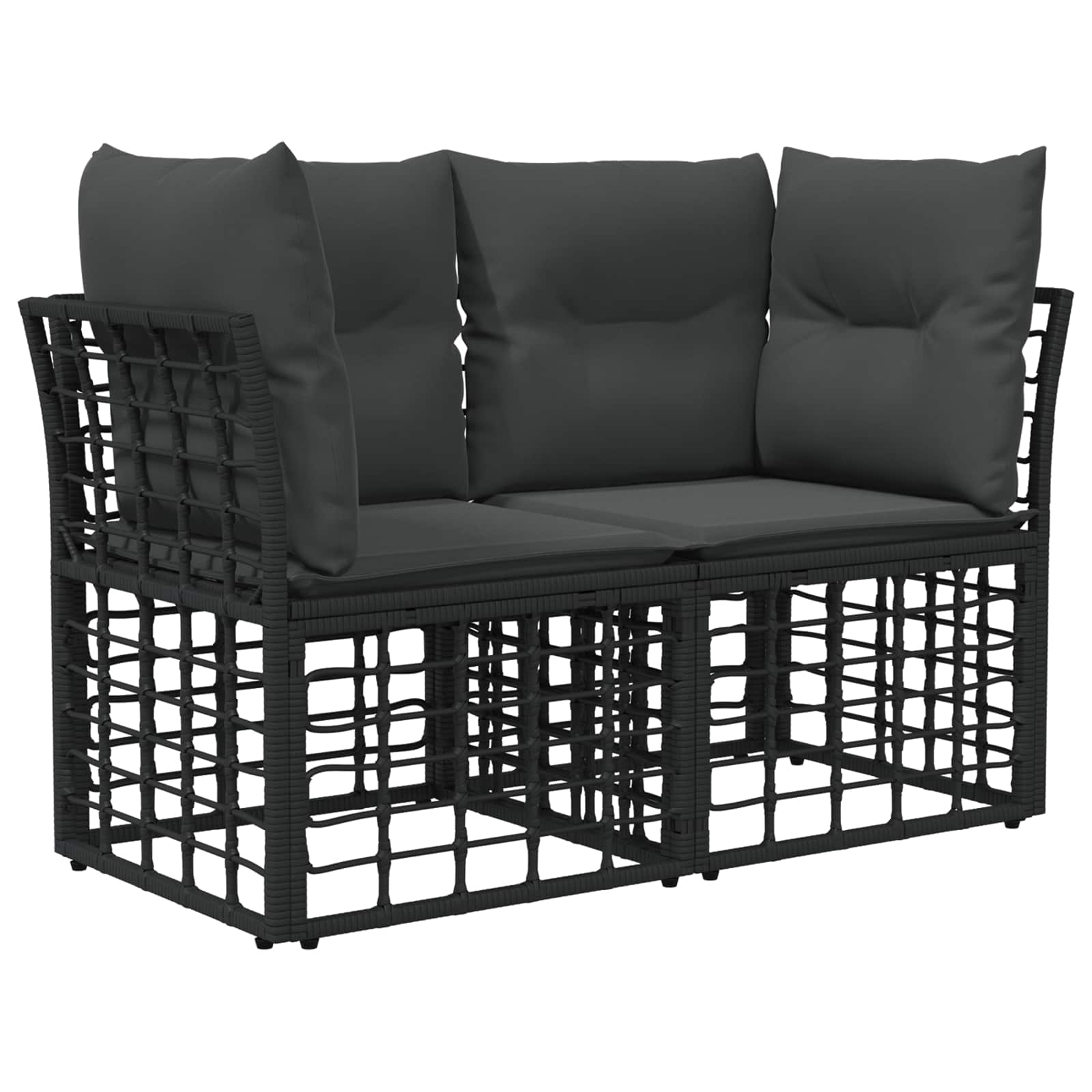 Conjunto de sofás de exterior 13 pcs Negro y Gris oscuro