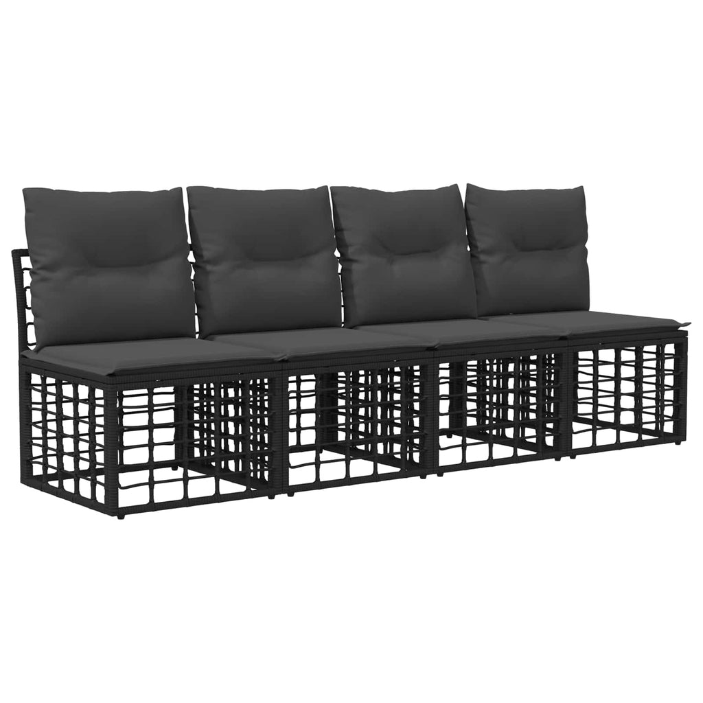 Conjunto de sofás de exterior 13 pcs Negro y Gris oscuro