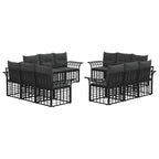 Conjunto de sofás de exterior 12 pcs Negro y Gris oscuro