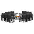 Conjunto de sofás de exterior 13 pcs Negro y Gris oscuro