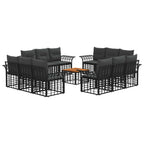 Conjunto de sofás de exterior 13 pcs Negro y Gris oscuro