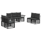 Conjunto de sofás de exterior 7 pcs Negro y Gris oscuro