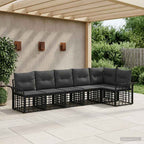 Conjunto de sofás de exterior 6 pcs Negro y Gris oscuro