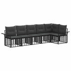 Conjunto de sofás de exterior 6 pcs Negro y Gris oscuro