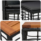 Conjunto de sofás de exterior 7 pcs Negro y Gris oscuro