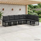 Conjunto de sofás de exterior 7 peças Preto e Cinzento-escuro