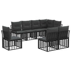 Conjunto de sofás de exterior 8 pcs Negro y Gris oscuro