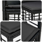 Conjunto de sofás de exterior 7 pcs Negro y Gris oscuro