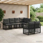 7-piece outdoor sofa set Black and dark grey