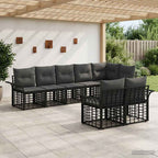 Conjunto de sofás de exterior 8 pcs Natural y Crema