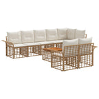 Conjunto de sofás de exterior 8 pcs Natural y Crema