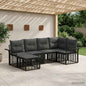Outdoor Sofa Set 6 pcs Natural and Cream Polyester