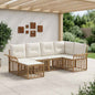Outdoor Sofa Set 6 pcs Natural and Cream Polyester