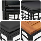 Conjunto de sofás de exterior 7 pcs Negro y Gris oscuro