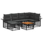 Conjunto de sofás de exterior 7 peças Preto e Cinzento escuro