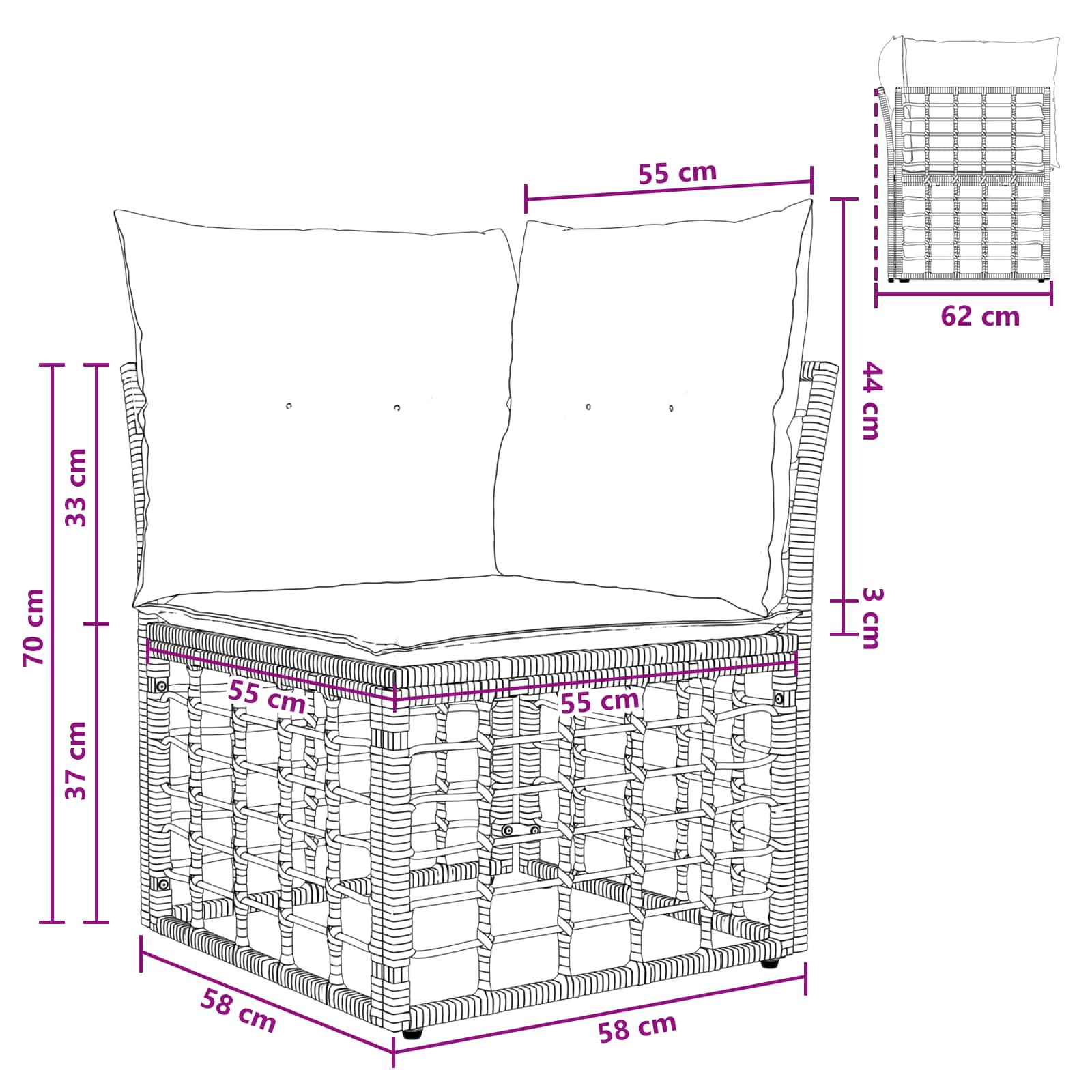 Conjunto de sofás de exterior 7 pcs Natural y Crema Poliéster
